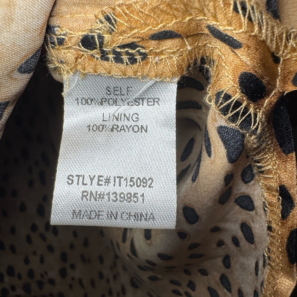 Oddi Gold Animal Print Button Front Blouse - Picture 4 of 8